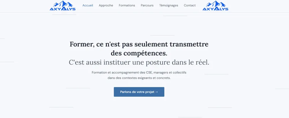 Site Axyalys, conseil et formation